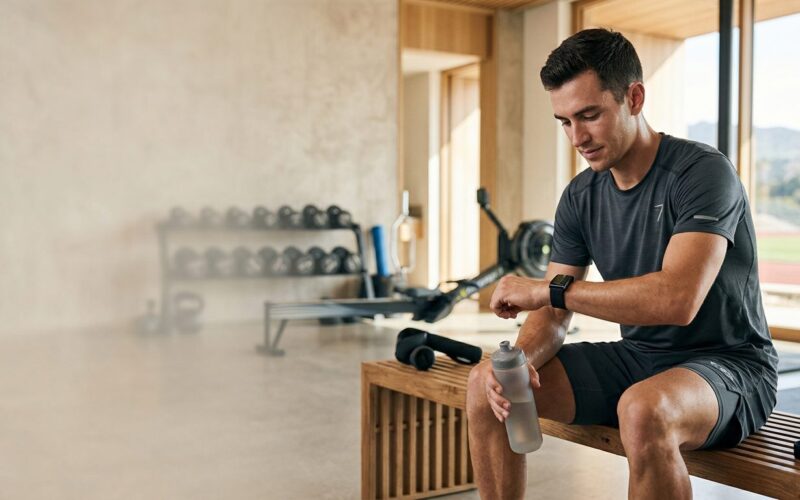 Black Whoop 4.0 fitness wearable device on a wrist tracking athletic recovery.